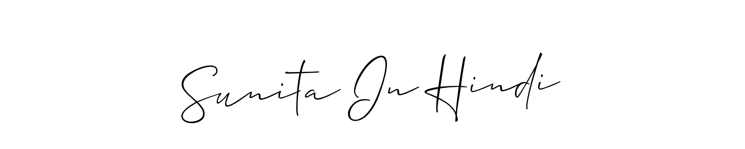 Make a beautiful signature design for name Sunita In Hindi. With this signature (Allison_Script) style, you can create a handwritten signature for free. Sunita In Hindi signature style 2 images and pictures png