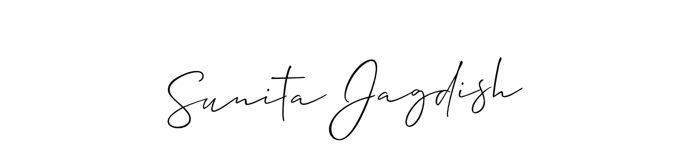 It looks lik you need a new signature style for name Sunita Jagdish. Design unique handwritten (Allison_Script) signature with our free signature maker in just a few clicks. Sunita Jagdish signature style 2 images and pictures png