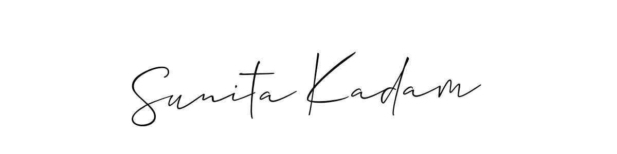 Make a short Sunita Kadam signature style. Manage your documents anywhere anytime using Allison_Script. Create and add eSignatures, submit forms, share and send files easily. Sunita Kadam signature style 2 images and pictures png