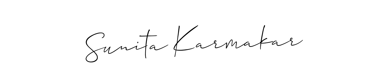 Sunita Karmakar stylish signature style. Best Handwritten Sign (Allison_Script) for my name. Handwritten Signature Collection Ideas for my name Sunita Karmakar. Sunita Karmakar signature style 2 images and pictures png