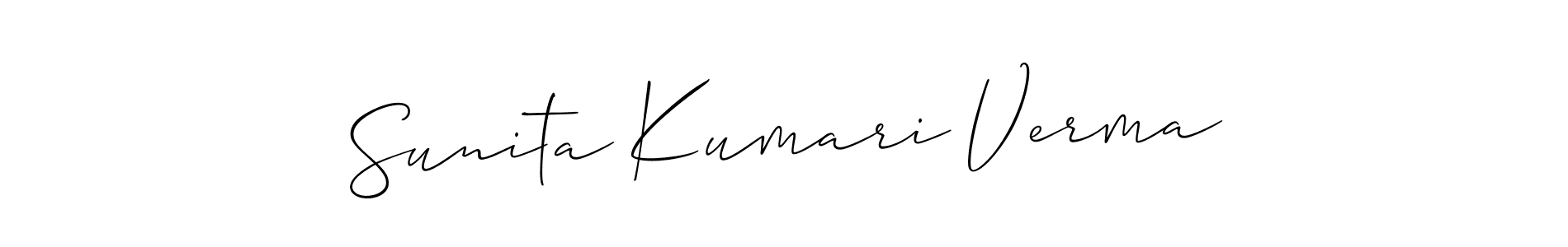 Make a beautiful signature design for name Sunita Kumari Verma. With this signature (Allison_Script) style, you can create a handwritten signature for free. Sunita Kumari Verma signature style 2 images and pictures png