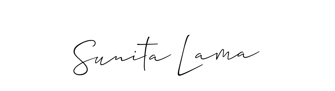 Create a beautiful signature design for name Sunita Lama. With this signature (Allison_Script) fonts, you can make a handwritten signature for free. Sunita Lama signature style 2 images and pictures png