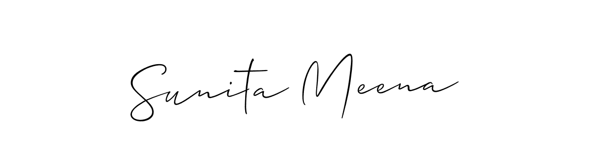 Sunita Meena stylish signature style. Best Handwritten Sign (Allison_Script) for my name. Handwritten Signature Collection Ideas for my name Sunita Meena. Sunita Meena signature style 2 images and pictures png