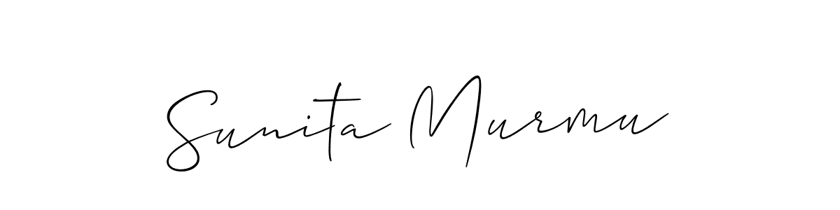 Allison_Script is a professional signature style that is perfect for those who want to add a touch of class to their signature. It is also a great choice for those who want to make their signature more unique. Get Sunita Murmu name to fancy signature for free. Sunita Murmu signature style 2 images and pictures png