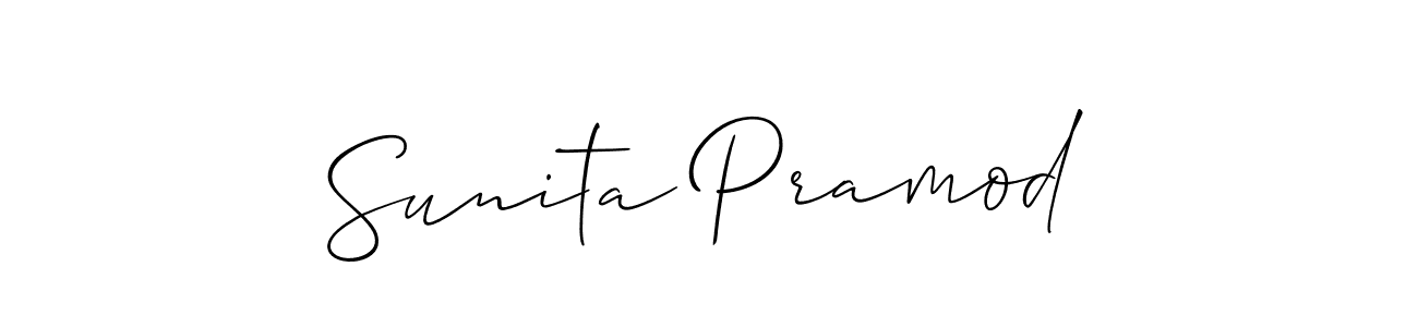 Use a signature maker to create a handwritten signature online. With this signature software, you can design (Allison_Script) your own signature for name Sunita Pramod. Sunita Pramod signature style 2 images and pictures png