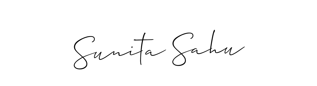 Create a beautiful signature design for name Sunita Sahu. With this signature (Allison_Script) fonts, you can make a handwritten signature for free. Sunita Sahu signature style 2 images and pictures png