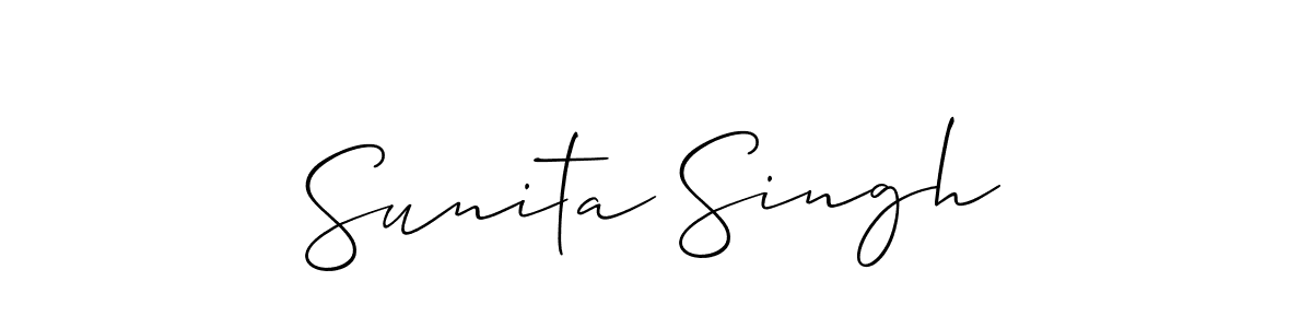 How to make Sunita Singh name signature. Use Allison_Script style for creating short signs online. This is the latest handwritten sign. Sunita Singh signature style 2 images and pictures png