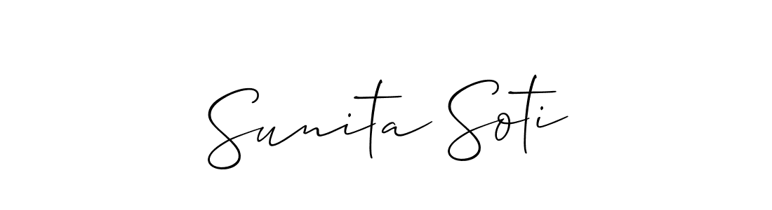 You should practise on your own different ways (Allison_Script) to write your name (Sunita Soti) in signature. don't let someone else do it for you. Sunita Soti signature style 2 images and pictures png