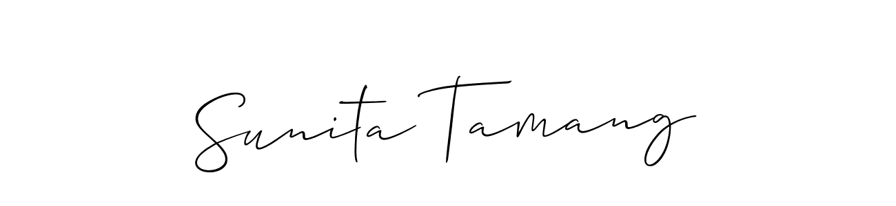 You should practise on your own different ways (Allison_Script) to write your name (Sunita Tamang) in signature. don't let someone else do it for you. Sunita Tamang signature style 2 images and pictures png