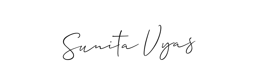 How to make Sunita Vyas signature? Allison_Script is a professional autograph style. Create handwritten signature for Sunita Vyas name. Sunita Vyas signature style 2 images and pictures png