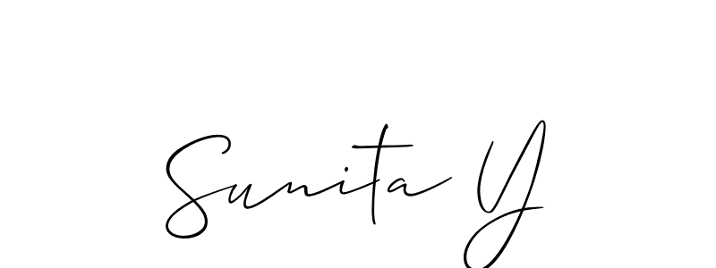 Use a signature maker to create a handwritten signature online. With this signature software, you can design (Allison_Script) your own signature for name Sunita Y. Sunita Y signature style 2 images and pictures png