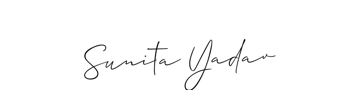 Use a signature maker to create a handwritten signature online. With this signature software, you can design (Allison_Script) your own signature for name Sunita Yadav. Sunita Yadav signature style 2 images and pictures png