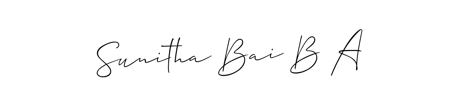 Make a beautiful signature design for name Sunitha Bai B A. Use this online signature maker to create a handwritten signature for free. Sunitha Bai B A signature style 2 images and pictures png