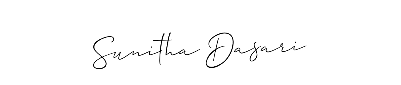 Use a signature maker to create a handwritten signature online. With this signature software, you can design (Allison_Script) your own signature for name Sunitha Dasari. Sunitha Dasari signature style 2 images and pictures png