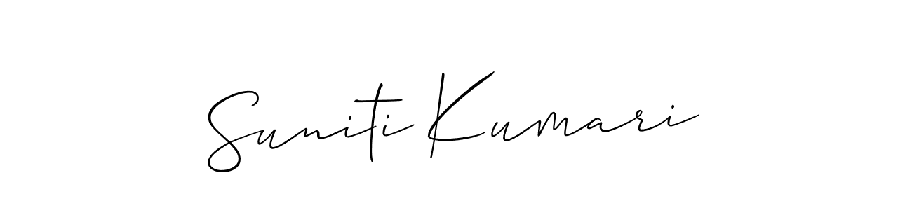 Use a signature maker to create a handwritten signature online. With this signature software, you can design (Allison_Script) your own signature for name Suniti Kumari. Suniti Kumari signature style 2 images and pictures png