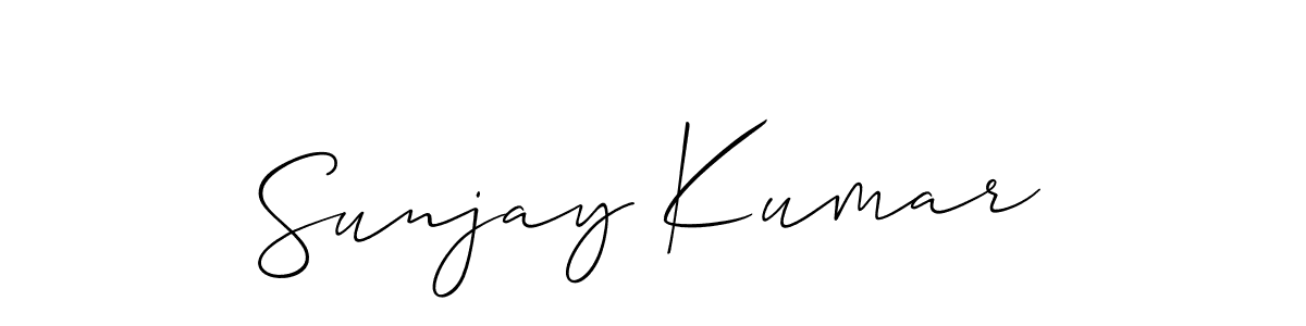 How to make Sunjay Kumar name signature. Use Allison_Script style for creating short signs online. This is the latest handwritten sign. Sunjay Kumar signature style 2 images and pictures png