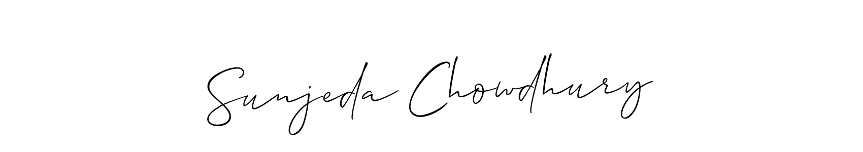 How to make Sunjeda Chowdhury signature? Allison_Script is a professional autograph style. Create handwritten signature for Sunjeda Chowdhury name. Sunjeda Chowdhury signature style 2 images and pictures png