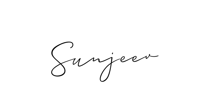 Also You can easily find your signature by using the search form. We will create Sunjeev name handwritten signature images for you free of cost using Allison_Script sign style. Sunjeev signature style 2 images and pictures png