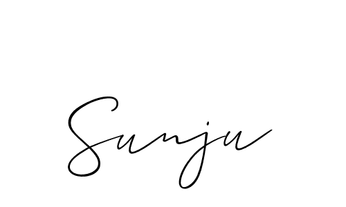 Sunju stylish signature style. Best Handwritten Sign (Allison_Script) for my name. Handwritten Signature Collection Ideas for my name Sunju. Sunju signature style 2 images and pictures png