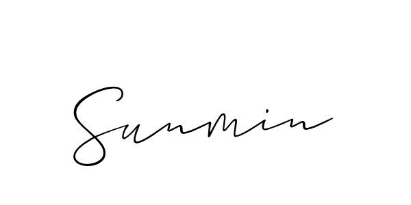 Make a beautiful signature design for name Sunmin. With this signature (Allison_Script) style, you can create a handwritten signature for free. Sunmin signature style 2 images and pictures png