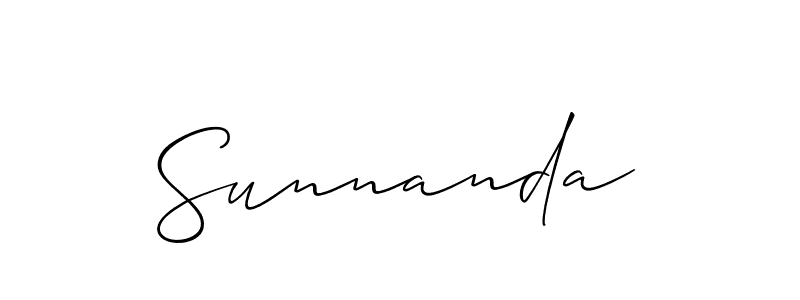 Create a beautiful signature design for name Sunnanda. With this signature (Allison_Script) fonts, you can make a handwritten signature for free. Sunnanda signature style 2 images and pictures png