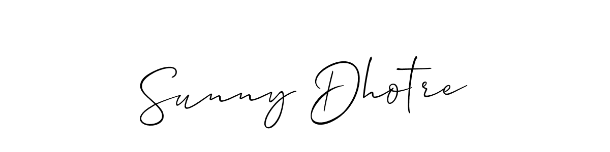 Make a beautiful signature design for name Sunny Dhotre. With this signature (Allison_Script) style, you can create a handwritten signature for free. Sunny Dhotre signature style 2 images and pictures png