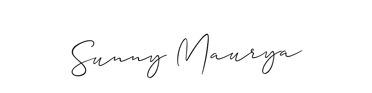 How to make Sunny Maurya name signature. Use Allison_Script style for creating short signs online. This is the latest handwritten sign. Sunny Maurya signature style 2 images and pictures png