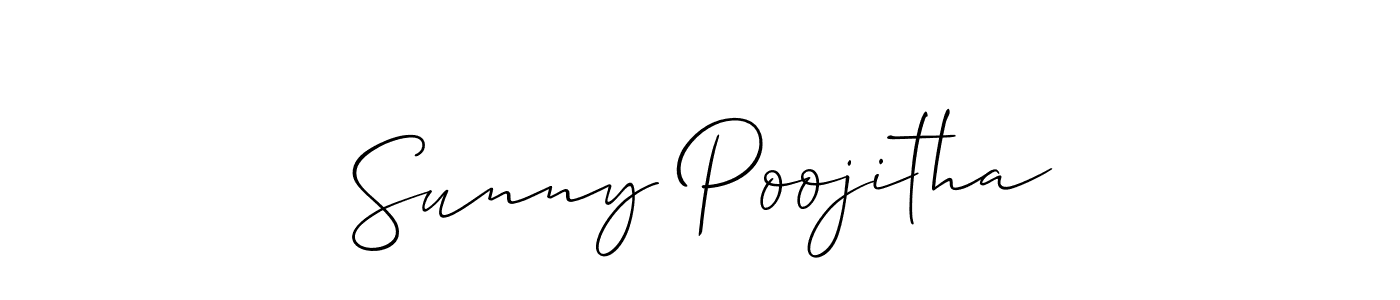if you are searching for the best signature style for your name Sunny Poojitha. so please give up your signature search. here we have designed multiple signature styles  using Allison_Script. Sunny Poojitha signature style 2 images and pictures png