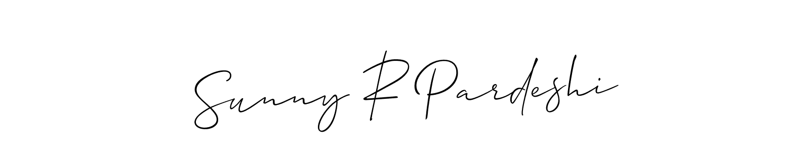 How to make Sunny R Pardeshi signature? Allison_Script is a professional autograph style. Create handwritten signature for Sunny R Pardeshi name. Sunny R Pardeshi signature style 2 images and pictures png