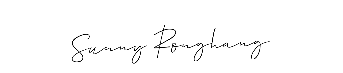 if you are searching for the best signature style for your name Sunny Ronghang. so please give up your signature search. here we have designed multiple signature styles  using Allison_Script. Sunny Ronghang signature style 2 images and pictures png