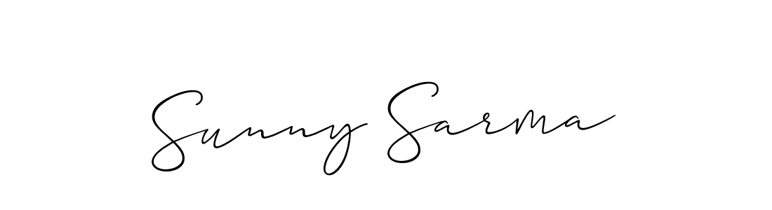 Use a signature maker to create a handwritten signature online. With this signature software, you can design (Allison_Script) your own signature for name Sunny Sarma. Sunny Sarma signature style 2 images and pictures png