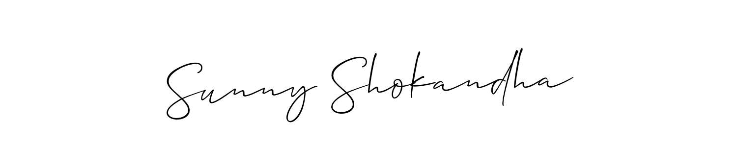 Create a beautiful signature design for name Sunny Shokandha. With this signature (Allison_Script) fonts, you can make a handwritten signature for free. Sunny Shokandha signature style 2 images and pictures png