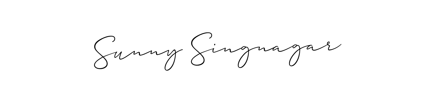 This is the best signature style for the Sunny Singnagar name. Also you like these signature font (Allison_Script). Mix name signature. Sunny Singnagar signature style 2 images and pictures png