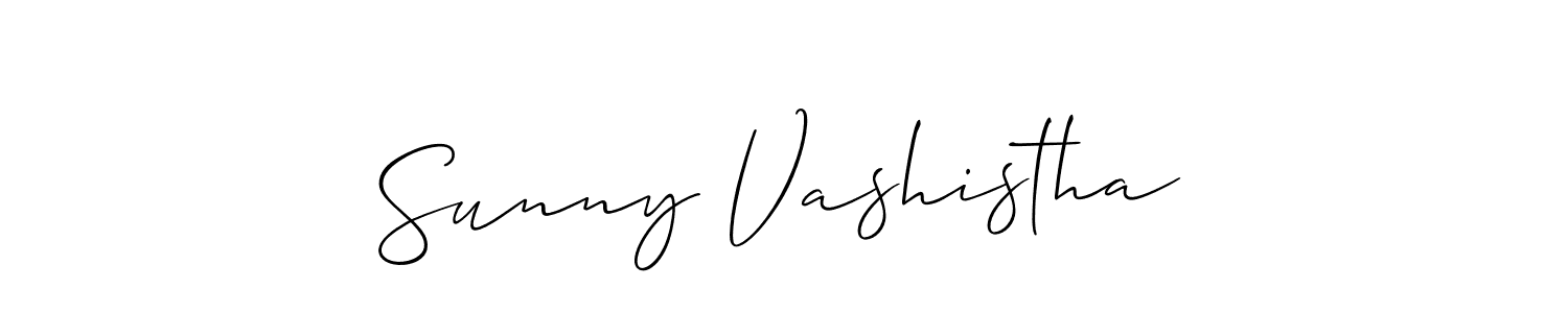 Allison_Script is a professional signature style that is perfect for those who want to add a touch of class to their signature. It is also a great choice for those who want to make their signature more unique. Get Sunny Vashistha name to fancy signature for free. Sunny Vashistha signature style 2 images and pictures png