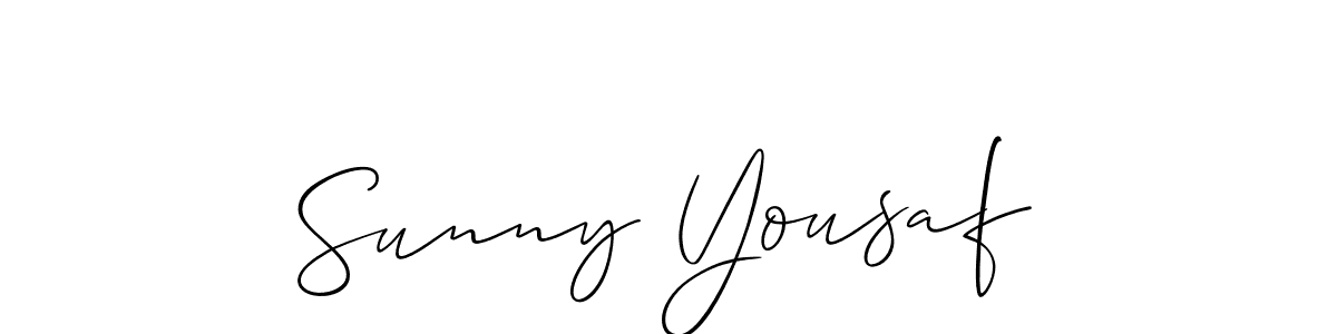 This is the best signature style for the Sunny Yousaf name. Also you like these signature font (Allison_Script). Mix name signature. Sunny Yousaf signature style 2 images and pictures png