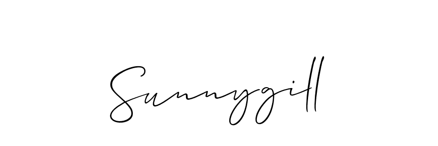 How to Draw Sunnygill signature style? Allison_Script is a latest design signature styles for name Sunnygill. Sunnygill signature style 2 images and pictures png