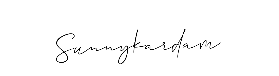 How to make Sunnykardam name signature. Use Allison_Script style for creating short signs online. This is the latest handwritten sign. Sunnykardam signature style 2 images and pictures png