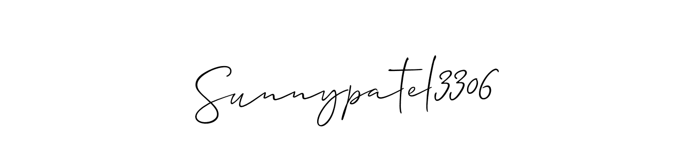 if you are searching for the best signature style for your name Sunnypatel3306. so please give up your signature search. here we have designed multiple signature styles  using Allison_Script. Sunnypatel3306 signature style 2 images and pictures png