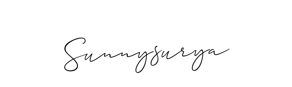Also we have Sunnysurya name is the best signature style. Create professional handwritten signature collection using Allison_Script autograph style. Sunnysurya signature style 2 images and pictures png