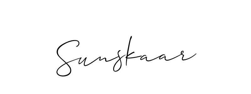 Use a signature maker to create a handwritten signature online. With this signature software, you can design (Allison_Script) your own signature for name Sunskaar. Sunskaar signature style 2 images and pictures png