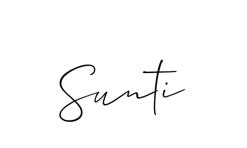 Create a beautiful signature design for name Sunti. With this signature (Allison_Script) fonts, you can make a handwritten signature for free. Sunti signature style 2 images and pictures png
