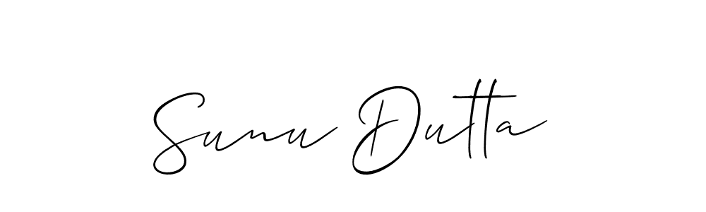 You should practise on your own different ways (Allison_Script) to write your name (Sunu Dutta) in signature. don't let someone else do it for you. Sunu Dutta signature style 2 images and pictures png