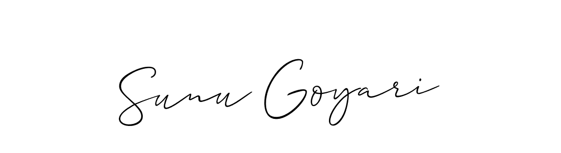 Make a short Sunu Goyari signature style. Manage your documents anywhere anytime using Allison_Script. Create and add eSignatures, submit forms, share and send files easily. Sunu Goyari signature style 2 images and pictures png