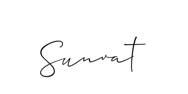 Allison_Script is a professional signature style that is perfect for those who want to add a touch of class to their signature. It is also a great choice for those who want to make their signature more unique. Get Sunvat name to fancy signature for free. Sunvat signature style 2 images and pictures png