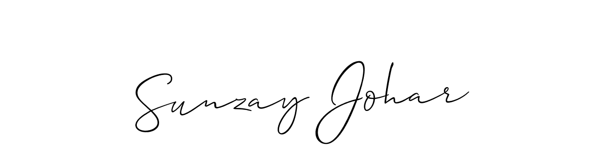 How to make Sunzay Johar signature? Allison_Script is a professional autograph style. Create handwritten signature for Sunzay Johar name. Sunzay Johar signature style 2 images and pictures png