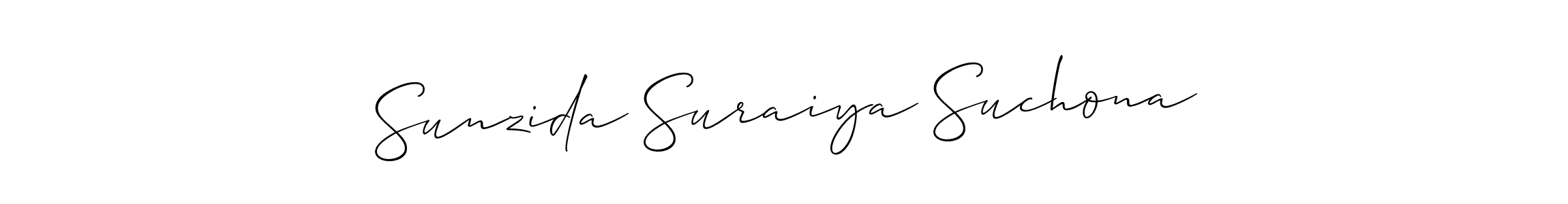 Use a signature maker to create a handwritten signature online. With this signature software, you can design (Allison_Script) your own signature for name Sunzida Suraiya Suchona. Sunzida Suraiya Suchona signature style 2 images and pictures png