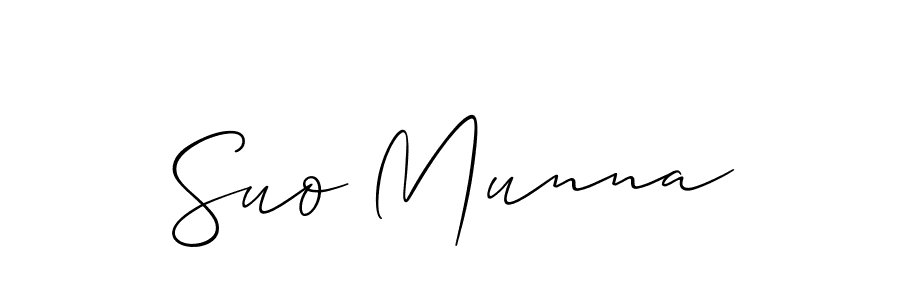 How to Draw Suo Munna signature style? Allison_Script is a latest design signature styles for name Suo Munna. Suo Munna signature style 2 images and pictures png