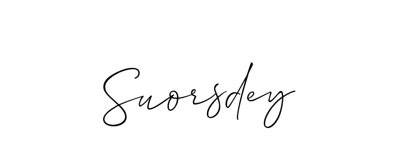 Design your own signature with our free online signature maker. With this signature software, you can create a handwritten (Allison_Script) signature for name Suorsdey. Suorsdey signature style 2 images and pictures png