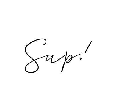 Similarly Allison_Script is the best handwritten signature design. Signature creator online .You can use it as an online autograph creator for name Sup!. Sup! signature style 2 images and pictures png