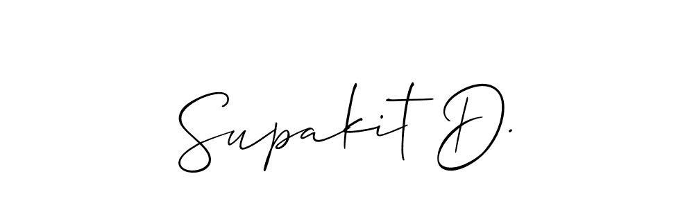 How to make Supakit D. signature? Allison_Script is a professional autograph style. Create handwritten signature for Supakit D. name. Supakit D. signature style 2 images and pictures png